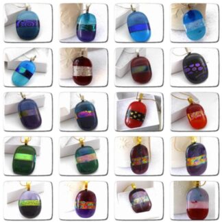 dichroic glass pendant stripe fused