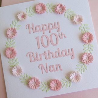 Handmade personalised quilled card for any age birthday