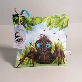 Zipper case featuring a spider.