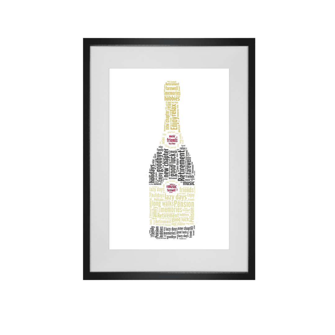 Personalised Champagne Bottle Word Art Print