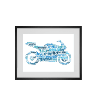 Personalised Motorbike Word Art Print