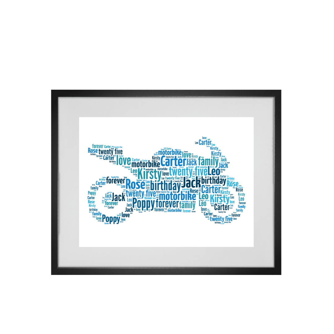 Personalised Motorbike Word Art Print