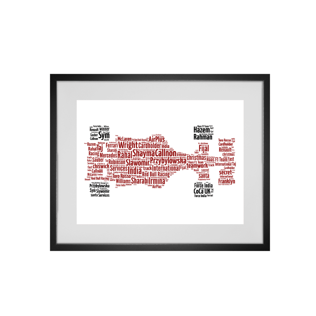 Personalised Formula 1 F1 Word Art Print