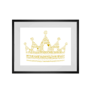 Personalised Princess Crown Word Art Print