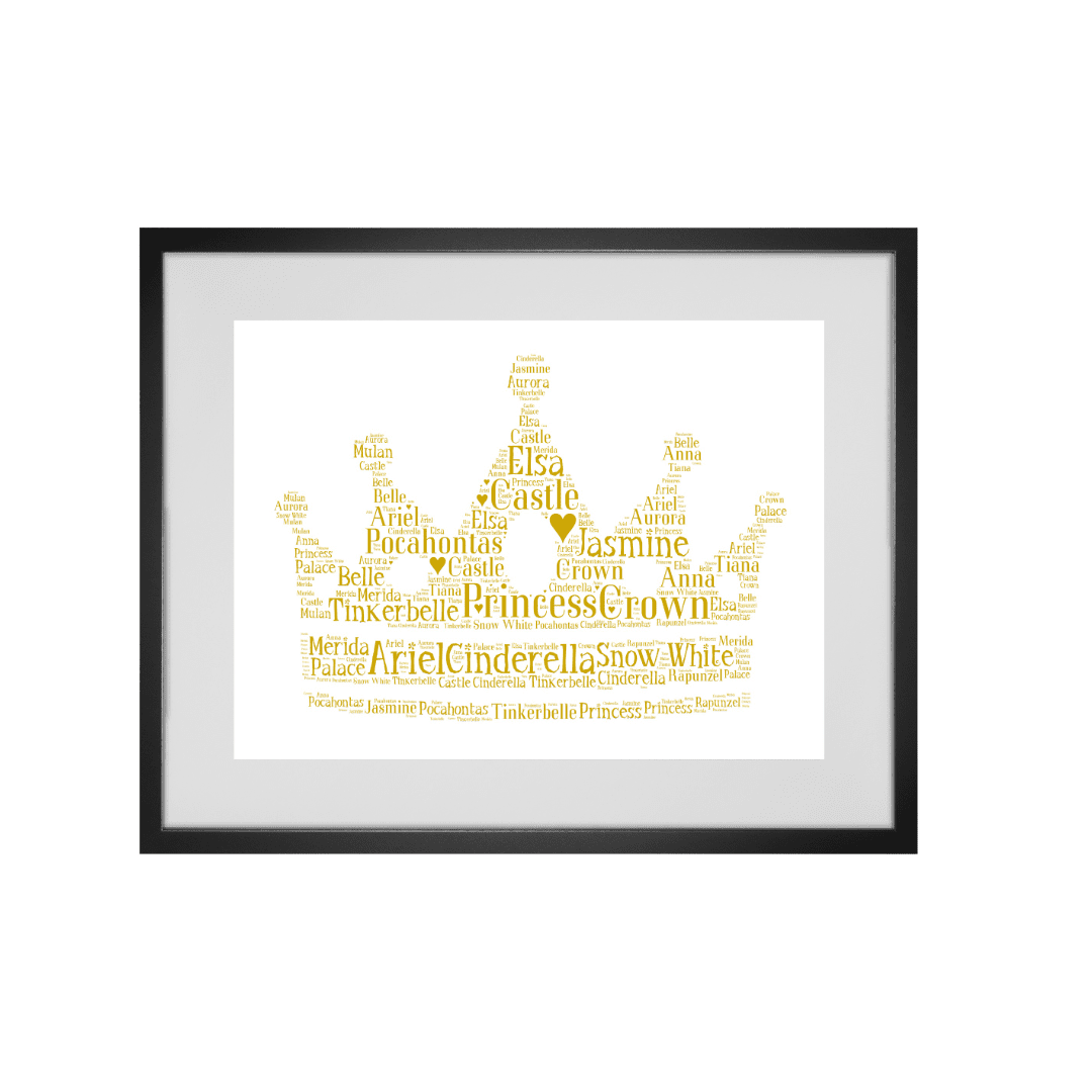 Personalised Princess Crown Word Art Print