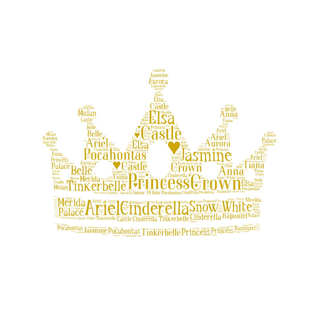 Personalised Princess Crown Word Art Print - Image 2
