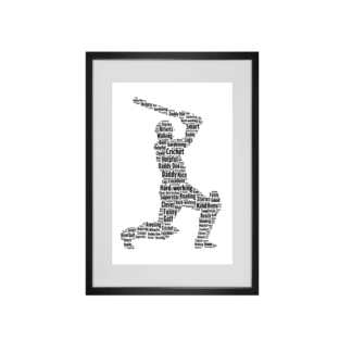 Personalised Cricket Player Word Art Print