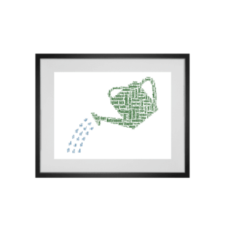 Personalised Watering Can Gardening Word Art Print