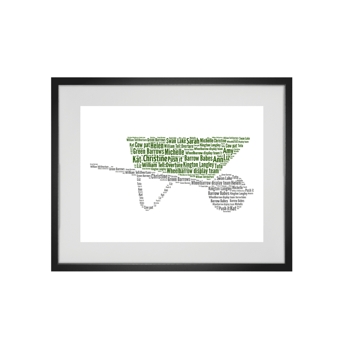 Personalised Wheelbarrow Gardening Word Art Print
