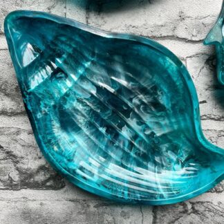 Handmade resin conch shell sea inspired trinket dish