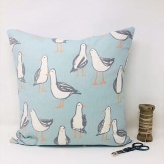 Duck Egg Blue and Grey Seagull Cushion Cover