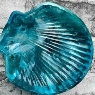 Handmade large resin sea inspired trinket/soap shell shaped dish