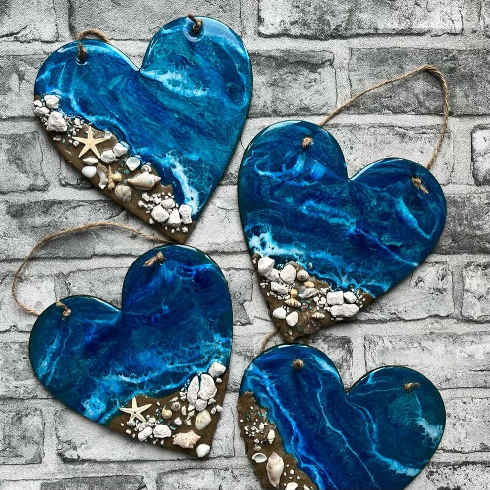 Large hanging beach heart