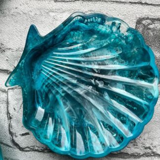Handmade sea inspired resin shell shaped soap or trinket dish