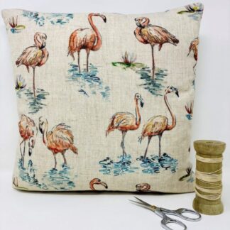 Flamingo Cushion Cover, Linen Cushion Cover