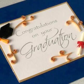 Graduation congratulations card, quilled, handmade