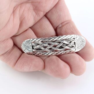 Small Woven Sterling Silver Hair Clip