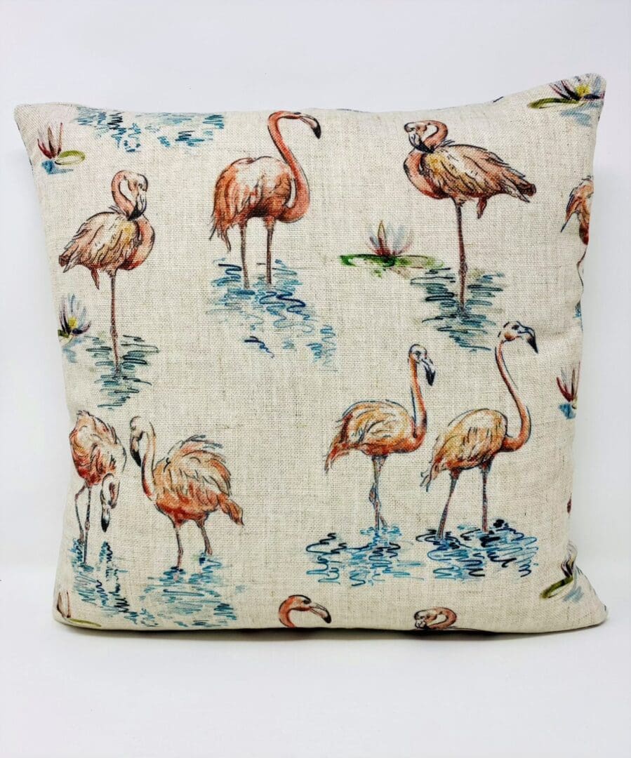 Flamingo Cushion Cover, Linen Cushion Cover - Image 2