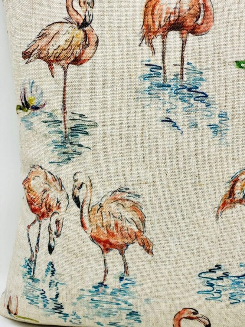 Flamingo Cushion Cover, Linen Cushion Cover - Image 8