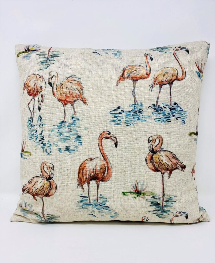 Flamingo Cushion Cover, Linen Cushion Cover - Image 4