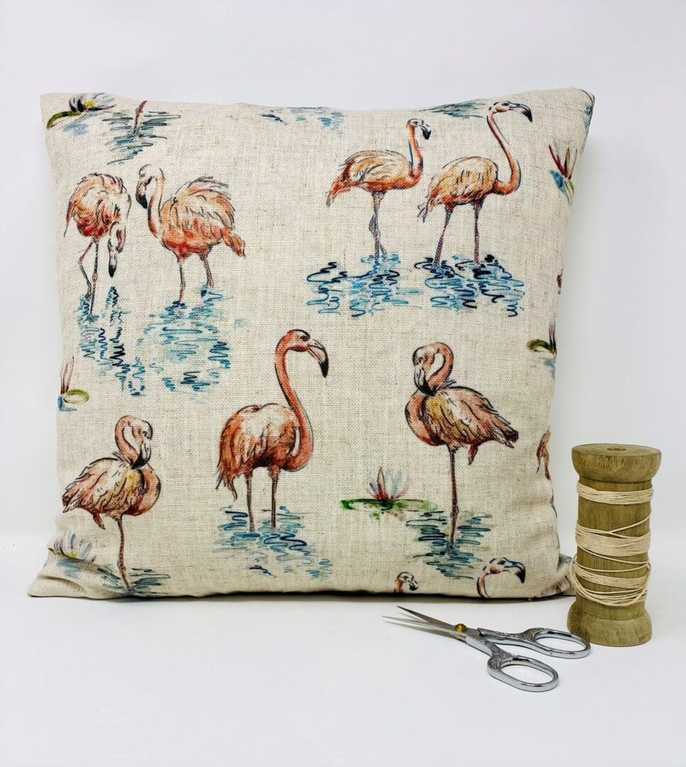 Flamingo Cushion Cover, Linen Cushion Cover - Image 3