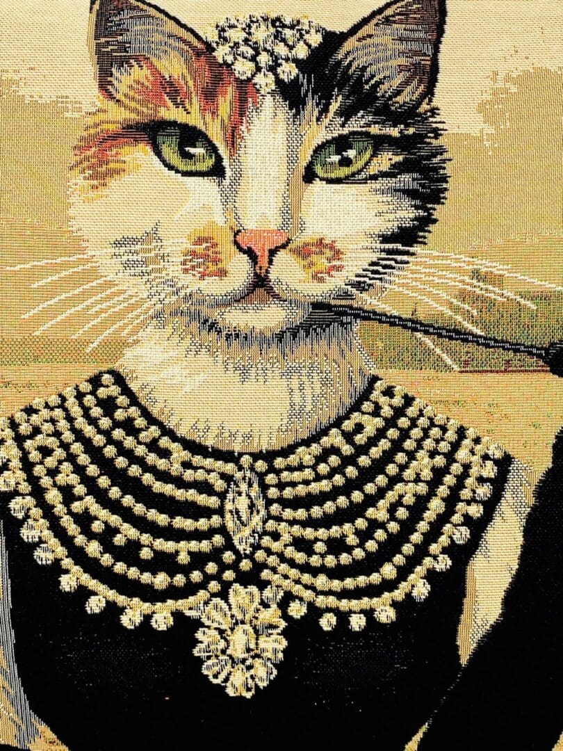 Tapestry Cat Cushion Cover, Fancy Dressed Up Cat Cushion - Image 5