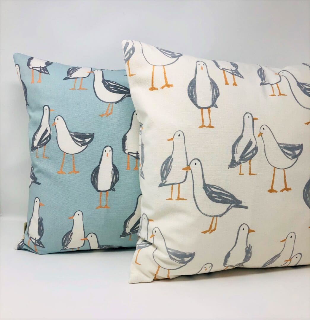 Duck Egg Blue and Grey Seagull Cushion Cover - Image 9