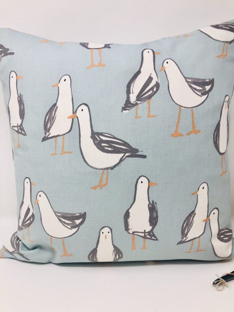 Duck Egg Blue and Grey Seagull Cushion Cover - Image 7