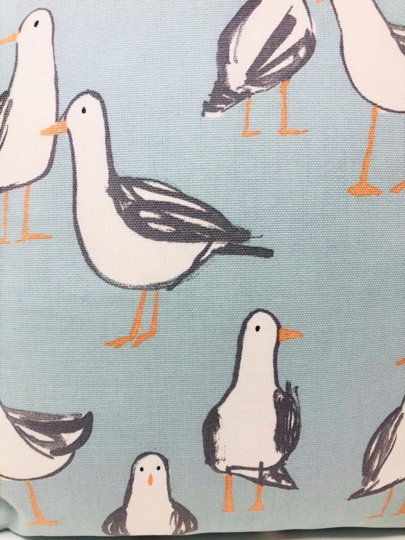 Duck Egg Blue and Grey Seagull Cushion Cover - Image 5