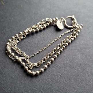 multi strand bracelet in sterling silver