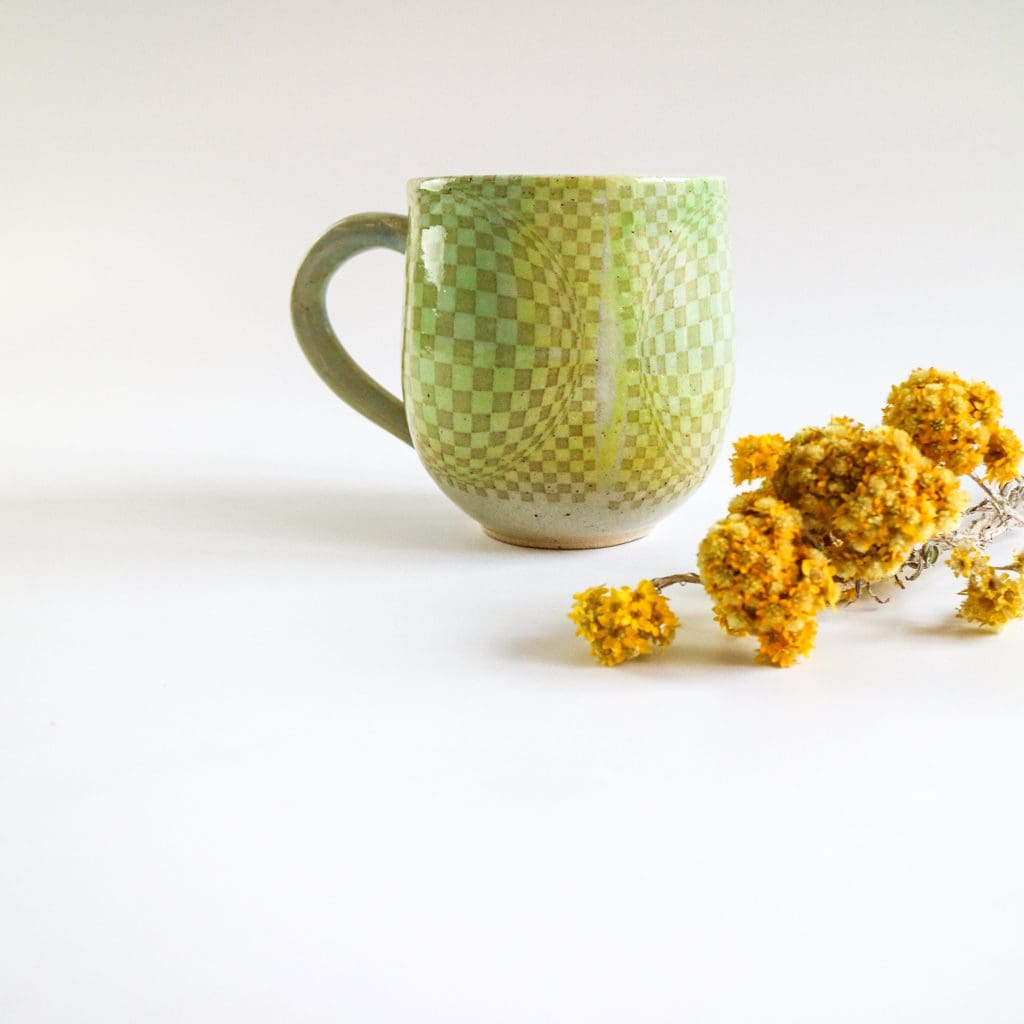 Stoneware Ceramic Mug in Optical Design, Adorn Ceramics - Image 9