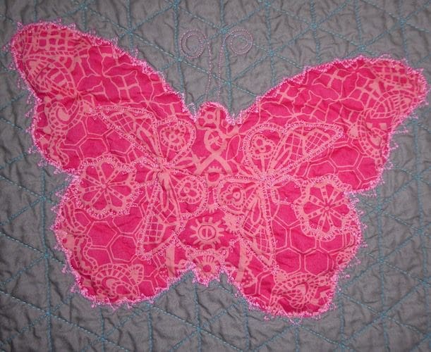 Modern patchwork butterfly baby quilt, 37x41", 94x105cm - Image 3