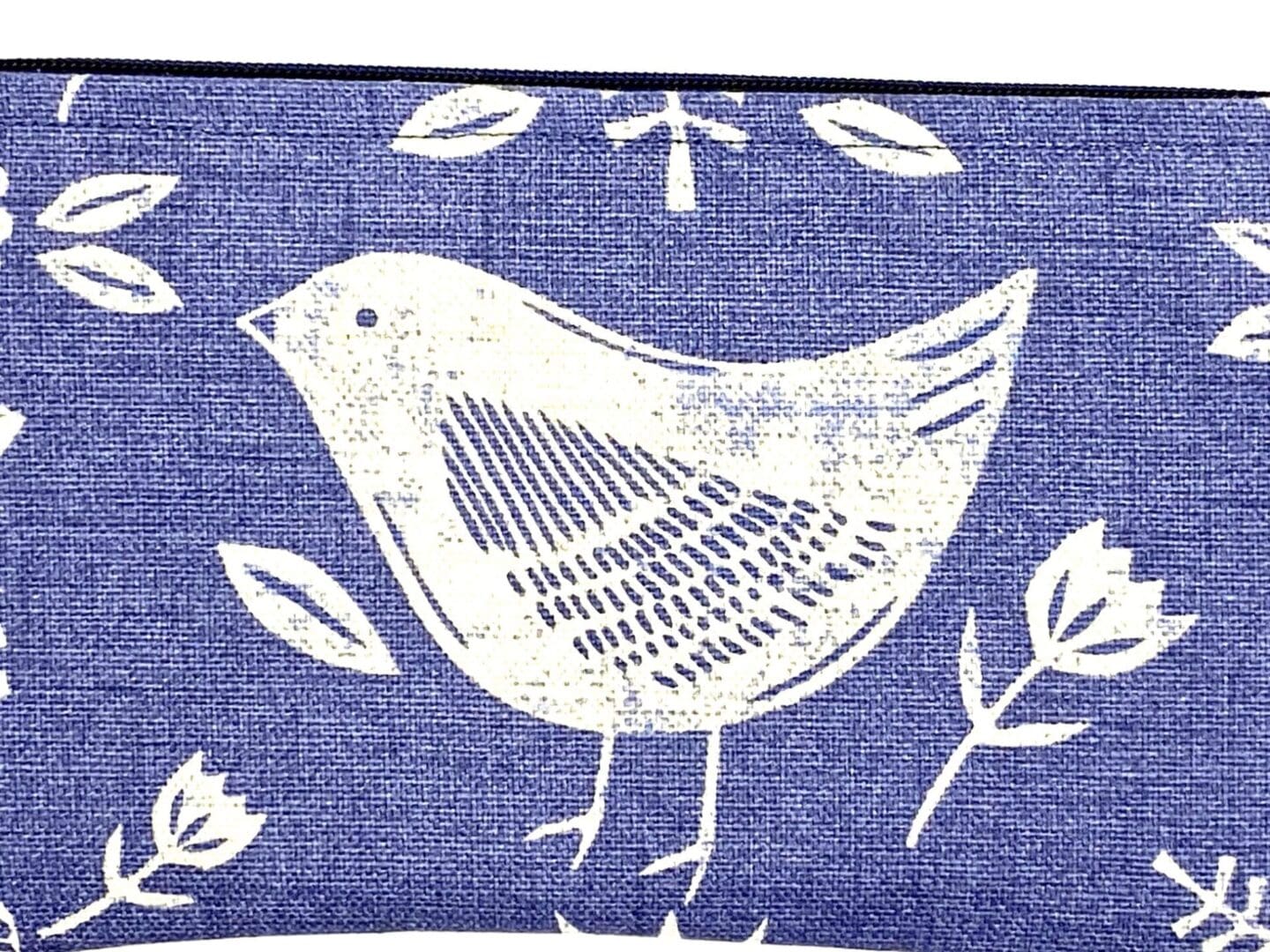 Padded and Zipped Scandi Bird Glasses Case. Blue and White Sunglasses Case - Image 8
