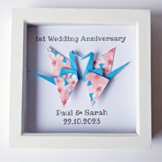 handmade-unique-1st-paper-wedding-anniversary-origami-crane-lovebirds-gift-frame-personalised