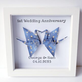 handmade-unique-1st-paper-wedding-anniversary-origami-crane-lovebirds-gift-frame-personalised