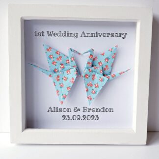 handmade-unique-1st-paper-wedding-anniversary-origami-crane-lovebirds-gift-frame-personalised
