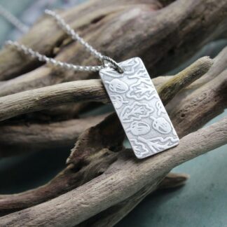 willow and twigg silver oak leaf and acorn pattern rectangular necklace