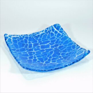 Fused Glass Crackle Dish
