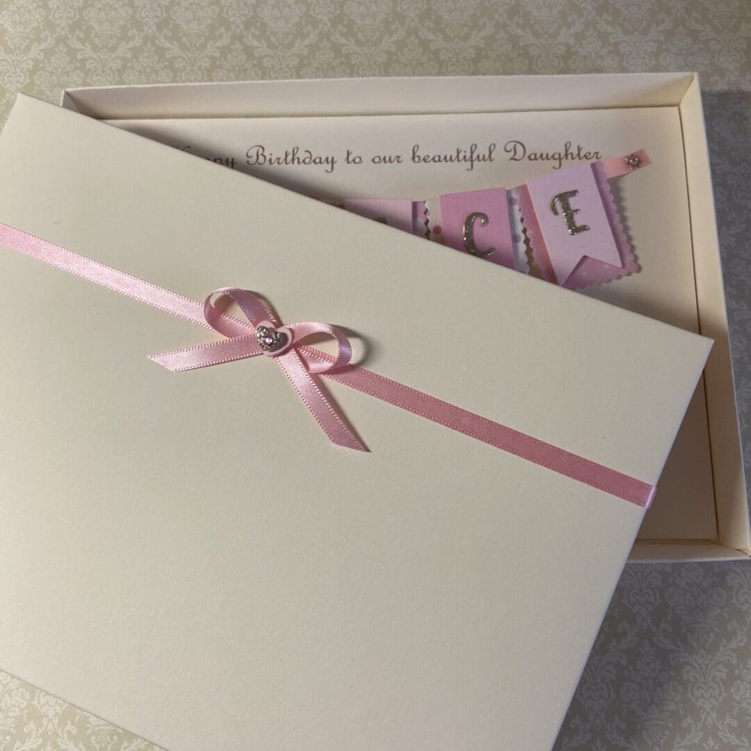 Personalised Handmade 1st Birthday Card Gift Boxed Keepsake First Daughter Granddaughter Niece - Image 2