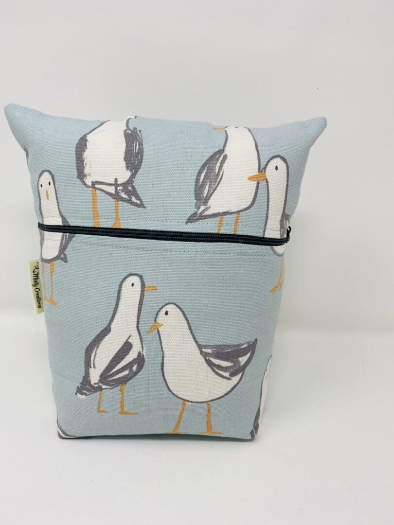Seagull Fabric Doorstop, Blue Seaside Washable and Refillable Door Stop - Image 5