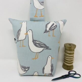 Seagull Fabric Doorstop, Blue Seaside Washable and Refillable Door Stop