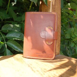 Italian leather handmade field notes cover with pen loop and an extra insert for cards