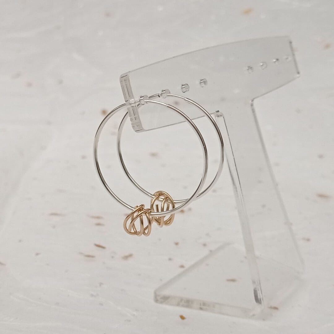 sterling silver and filled gold hoop earrings