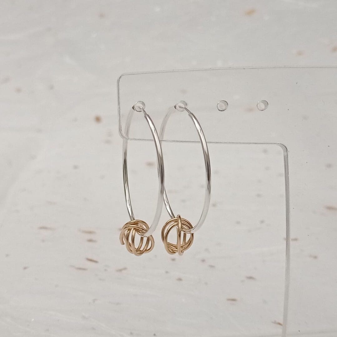 sterling silver and filled gold hoop earrings