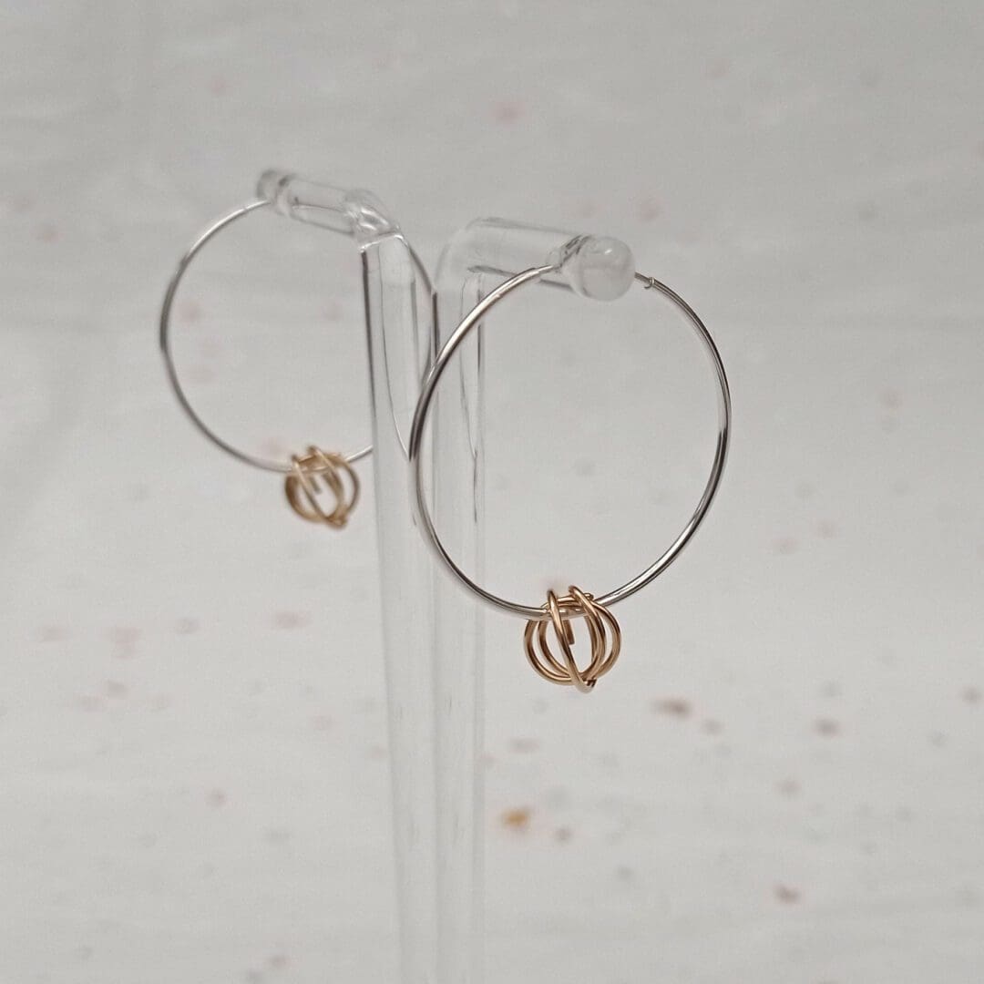 sterling silver and filled gold hoop earrings