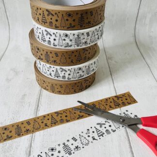 Christmas Paper Tape, 25mm Width, 50m Length, Self adhesive