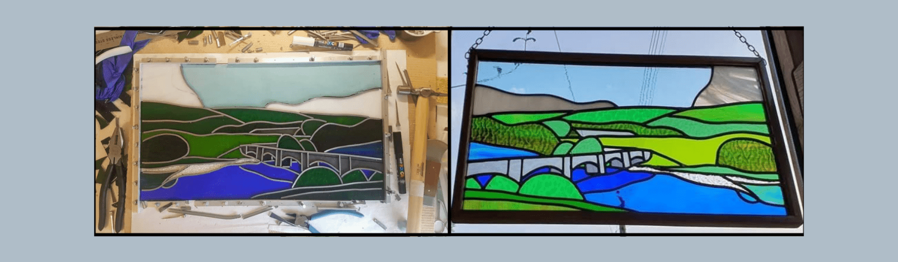 Carrog leaded stained glass panel by Millerman Glass