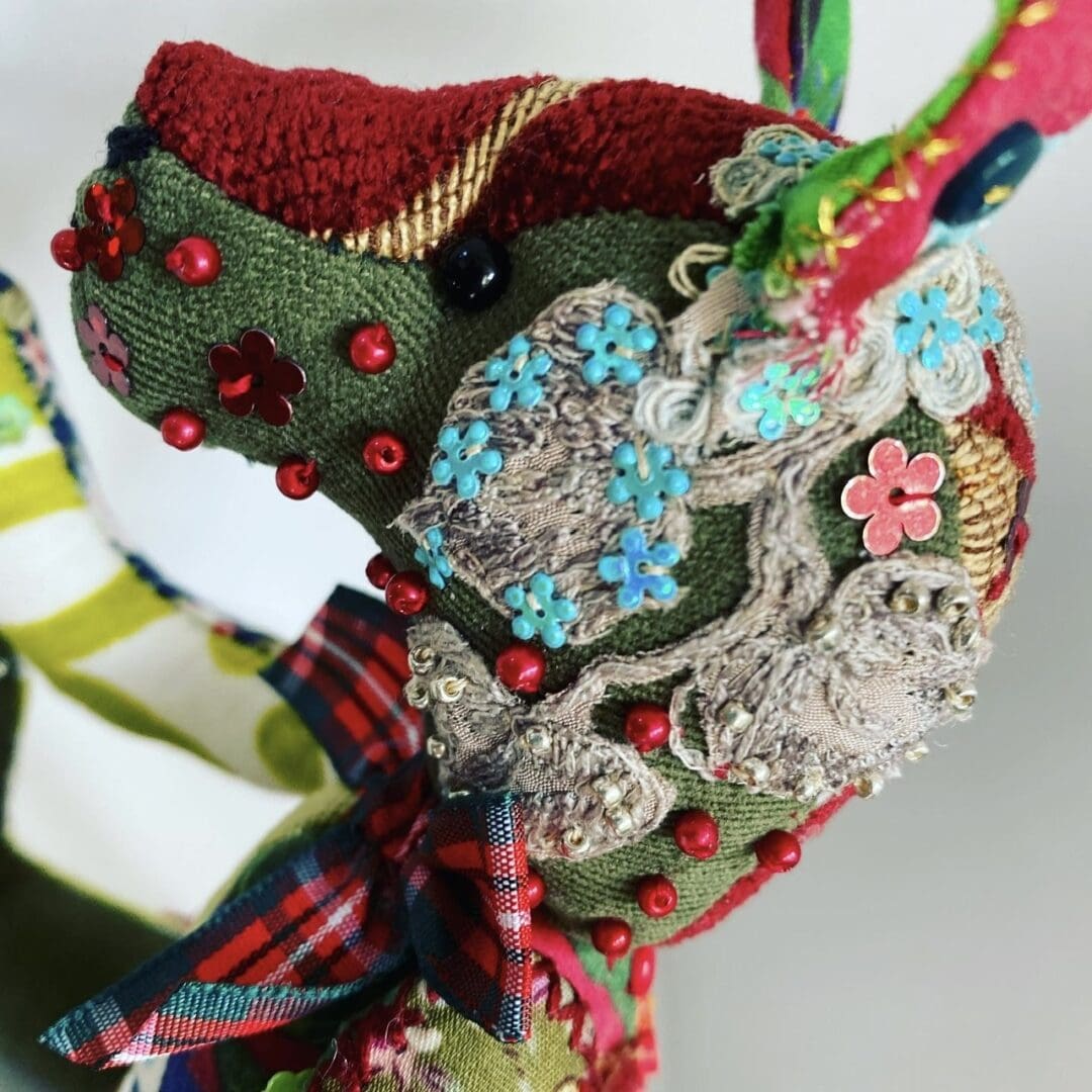 Odile one of a kind handsewn artist's rabbit - Image 2