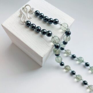 Prasiolite (Green Amethyst) & Hematite Necklace