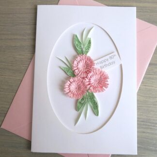 Happy 80th birthday card handmade quilled